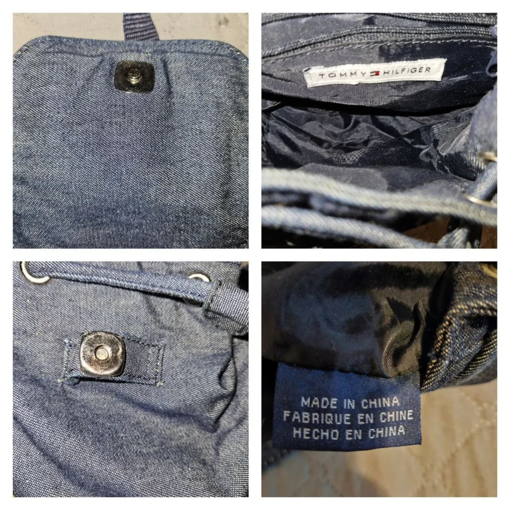 Vintage Tommy Hilfiger Denim Backpack Blue